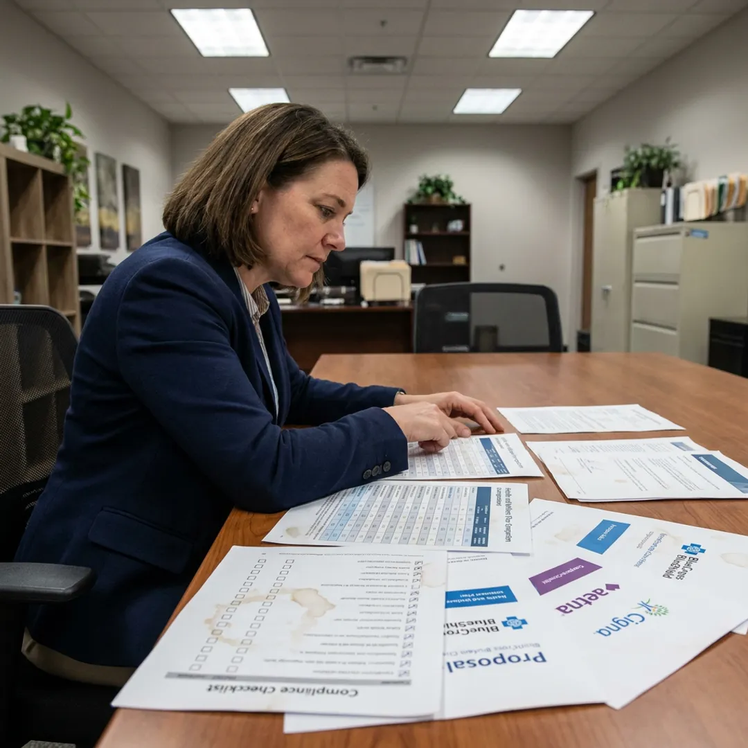 HR consultant comparing benefits plan options