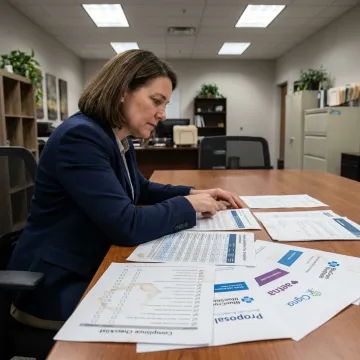 HR consultant comparing benefits plan options