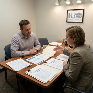 Advisor comparing group health insurance options