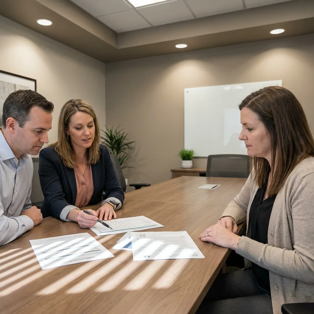 Payroll advisor reviewing law firm payroll reports