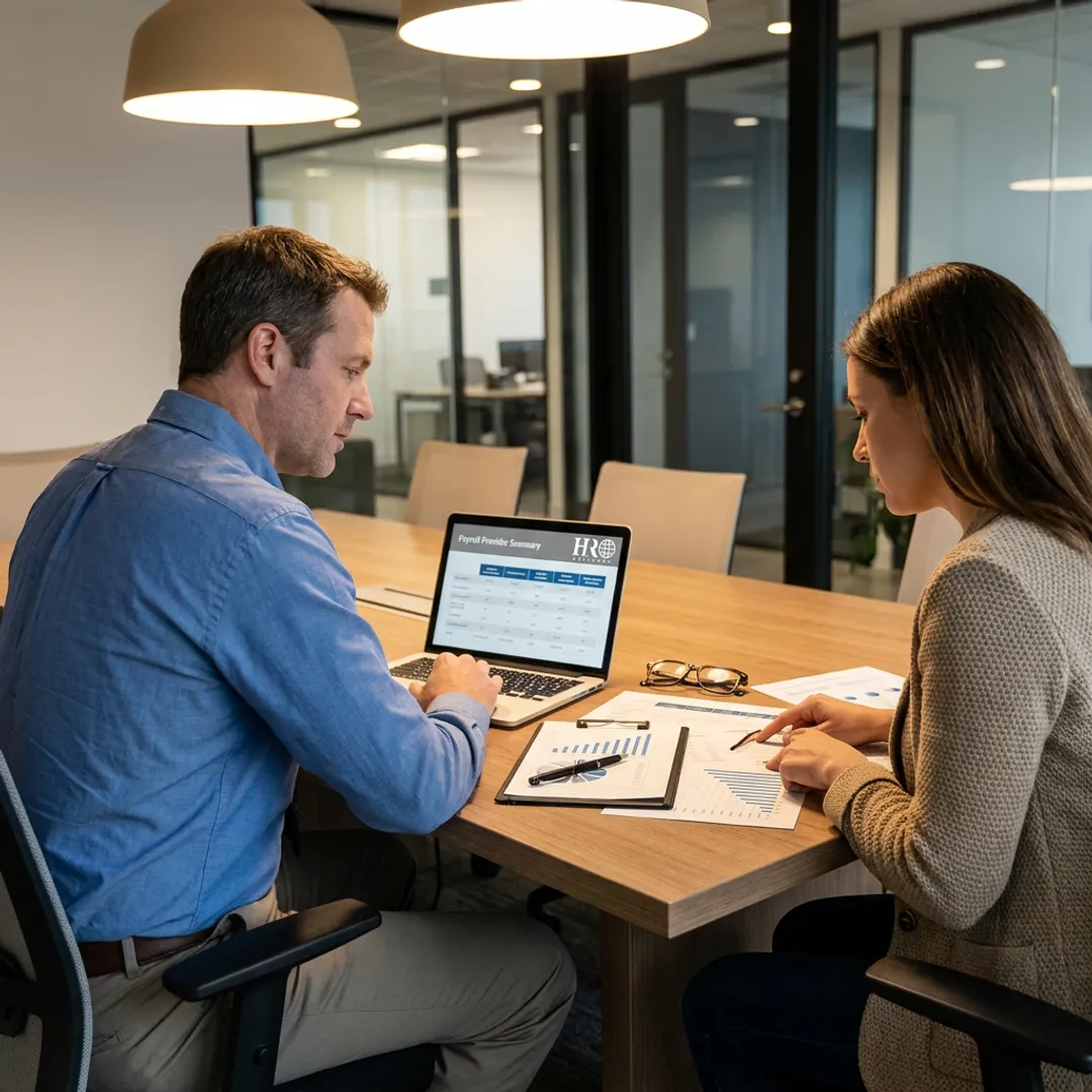 Advisor comparing payroll provider options