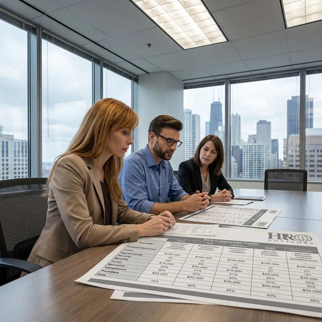Advisor explaining PEO comparison process