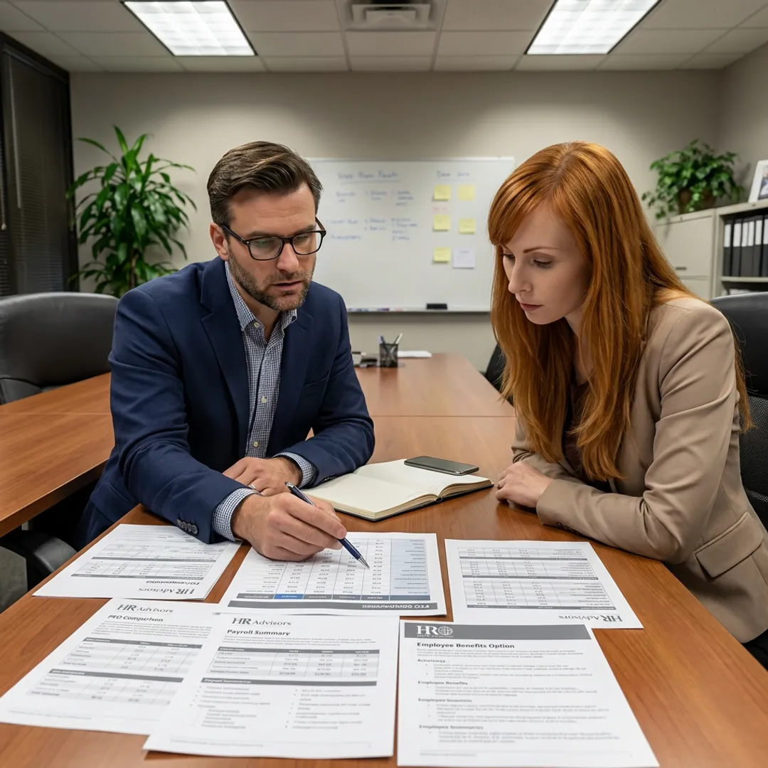 Advisor comparing PEO provider options