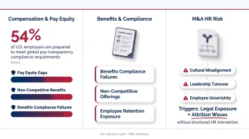 Six core HR risk categories overview icons and descriptions comparison chart
