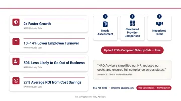 PEO partnership business growth statistics showing turnover reduction and ROI outcomes