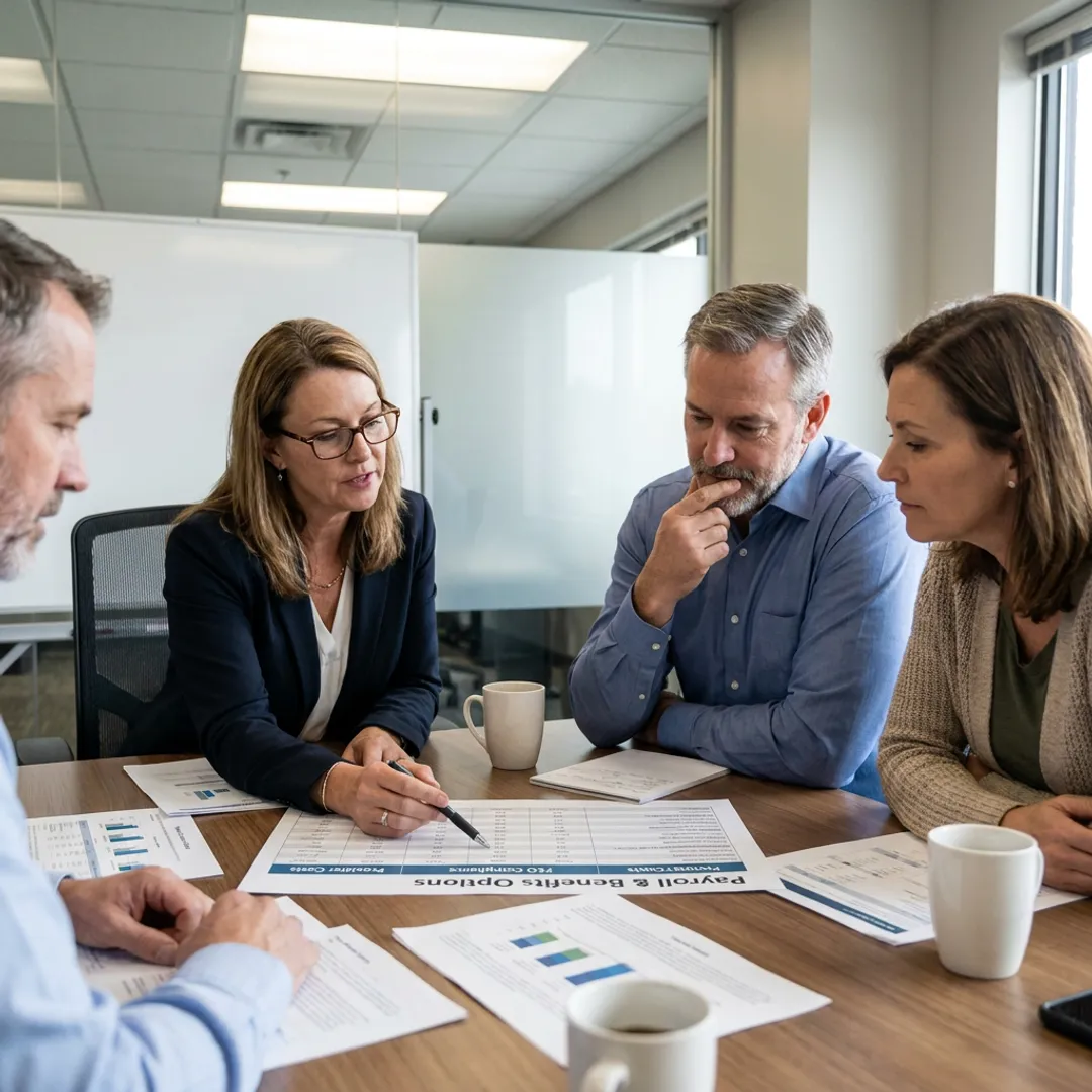 HR outsourcing consultation with business team