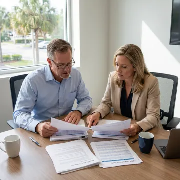 Florida business owner reviewing PEO services
