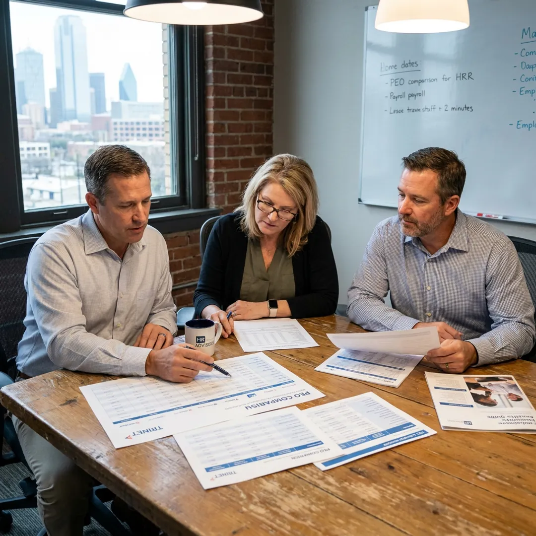HR advisors comparing outsourcing provider options