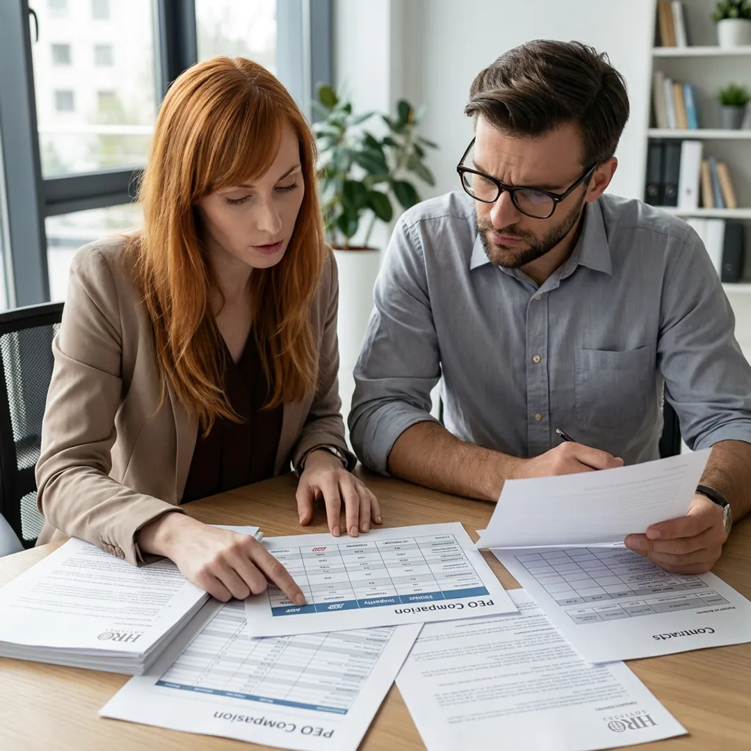 Advisor comparing PEO options with a business owner