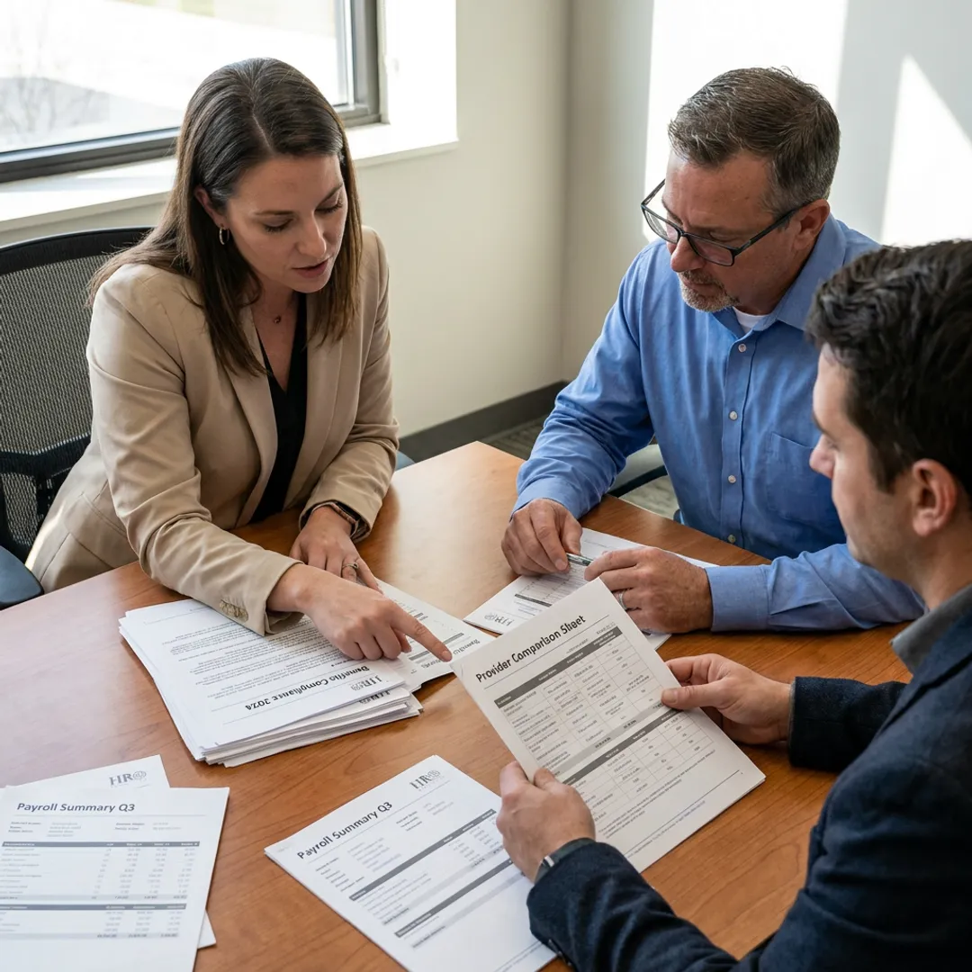 Advisor reviewing benefits compliance process