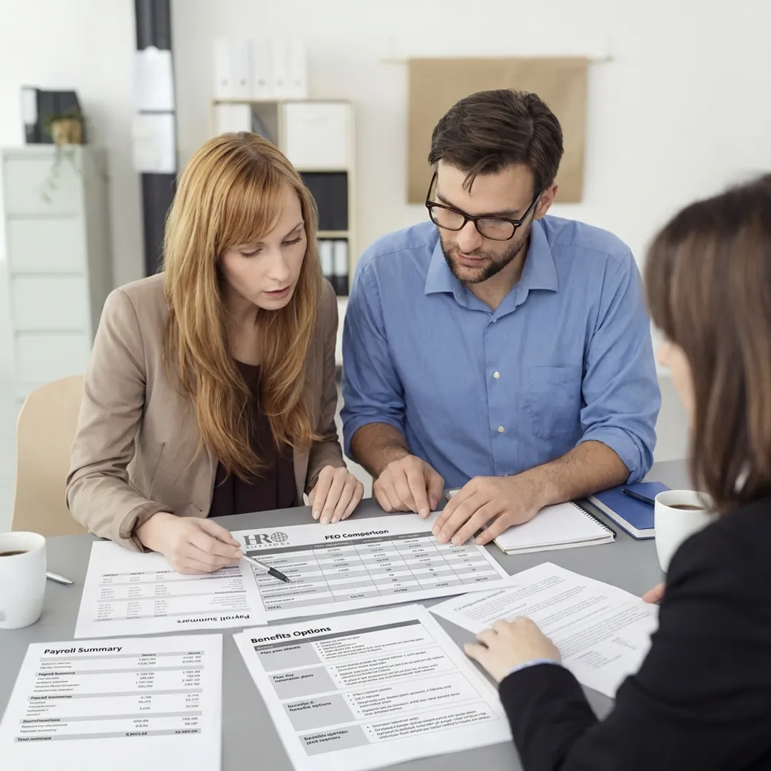Advisor comparing PEO provider options