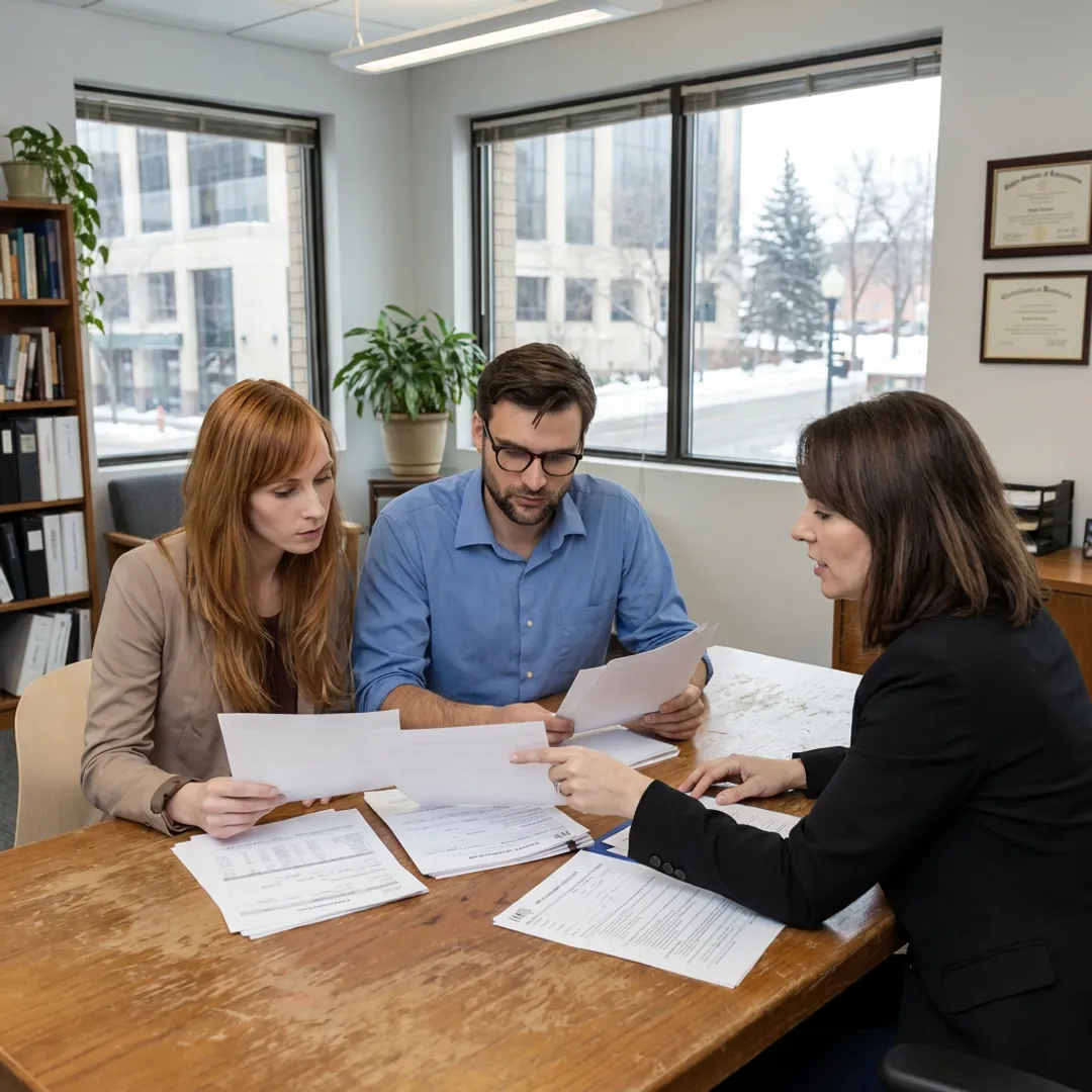 Business owners comparing PEO services with an HR advisor