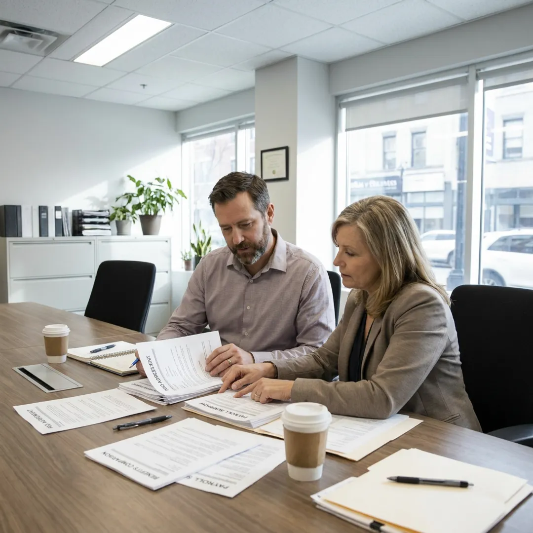 Employee leasing advisor meeting with business owner
