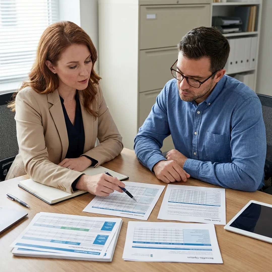 Advisor comparing HR outsourcing provider options