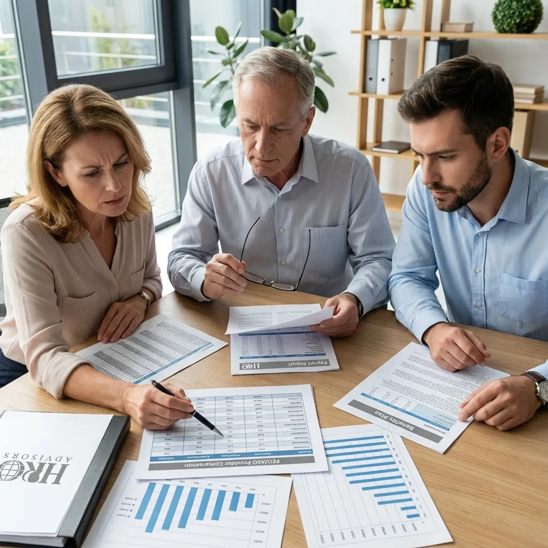 Business team discussing HR outsourcing strategy