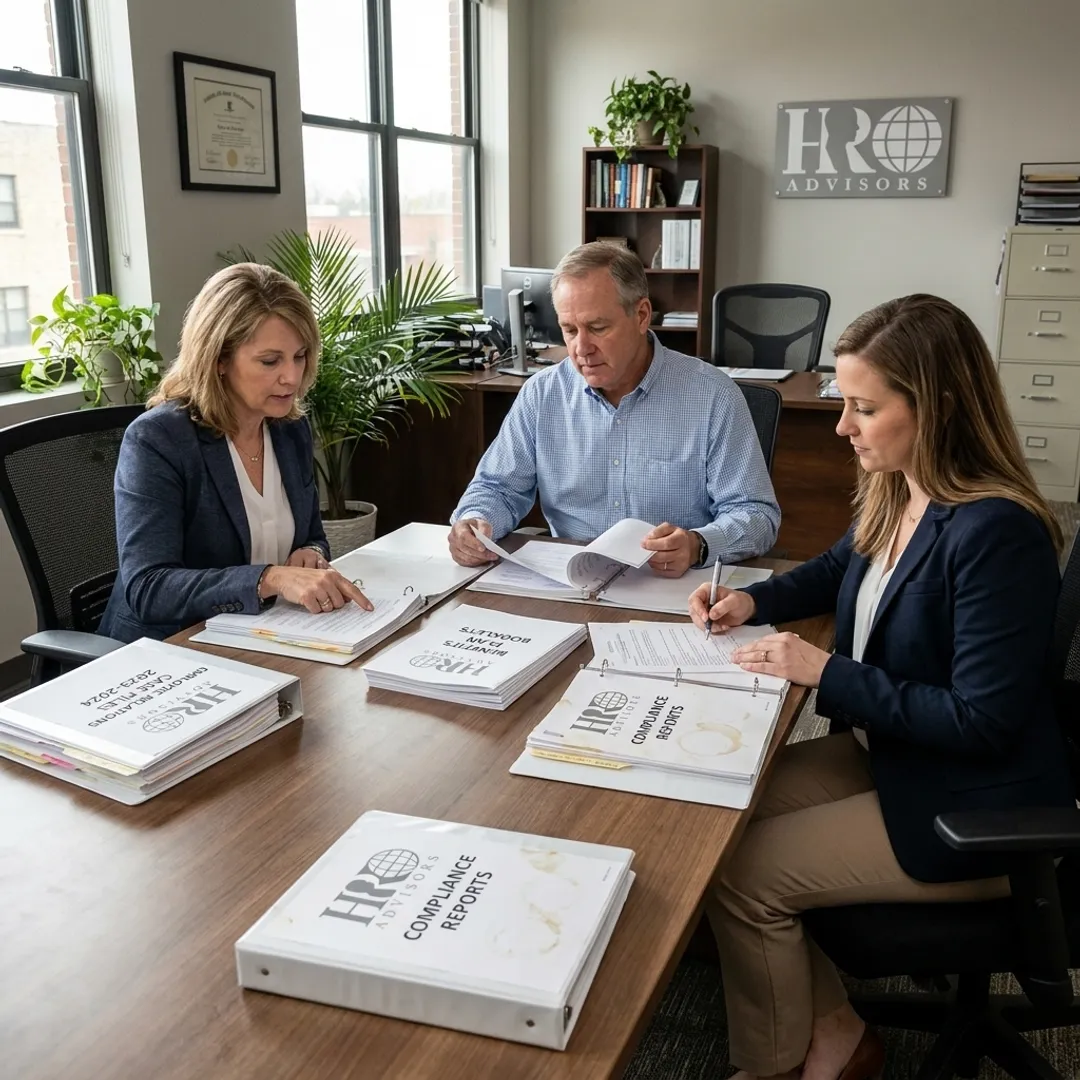 Consultants reviewing HR solutions