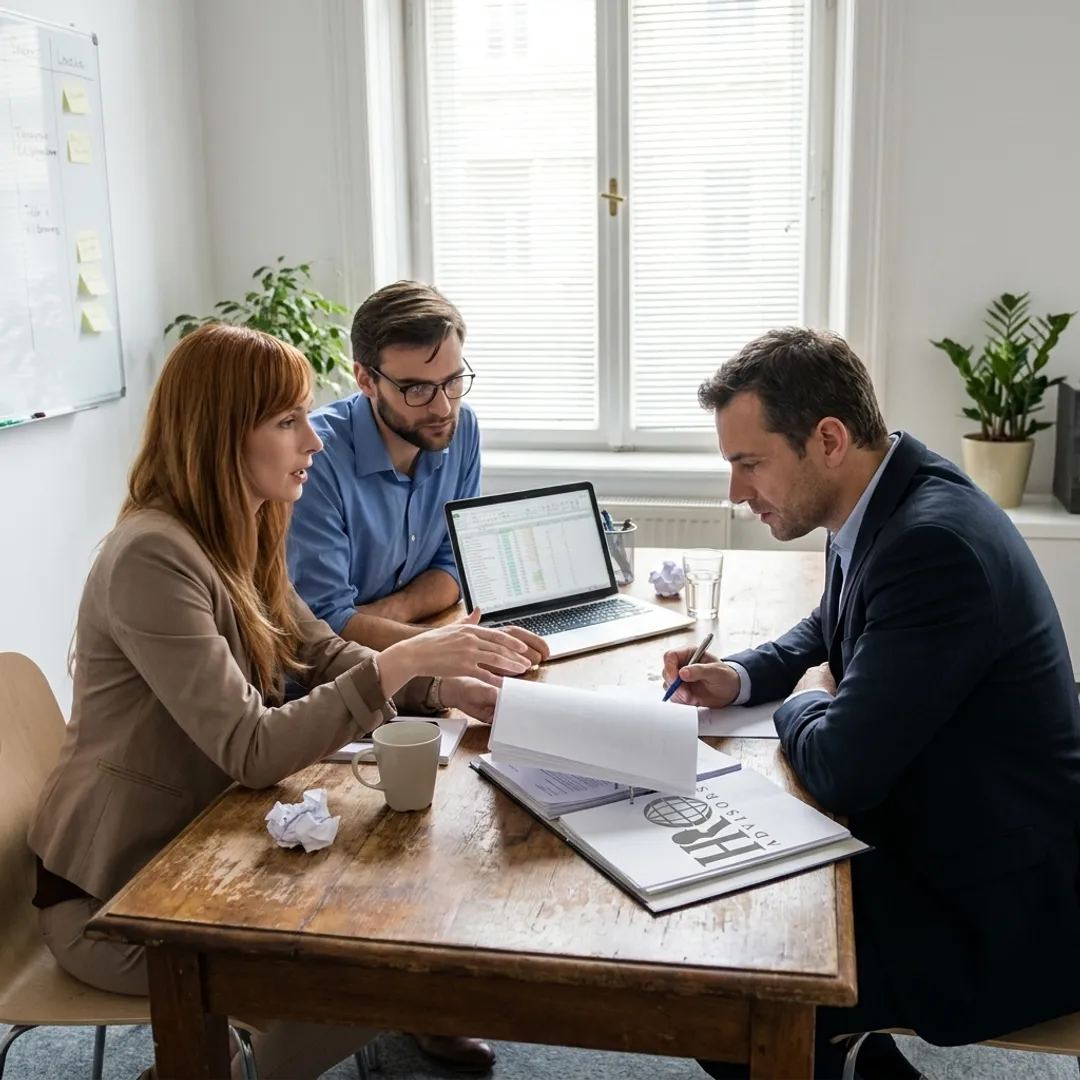 Employee relations consultants in a meeting