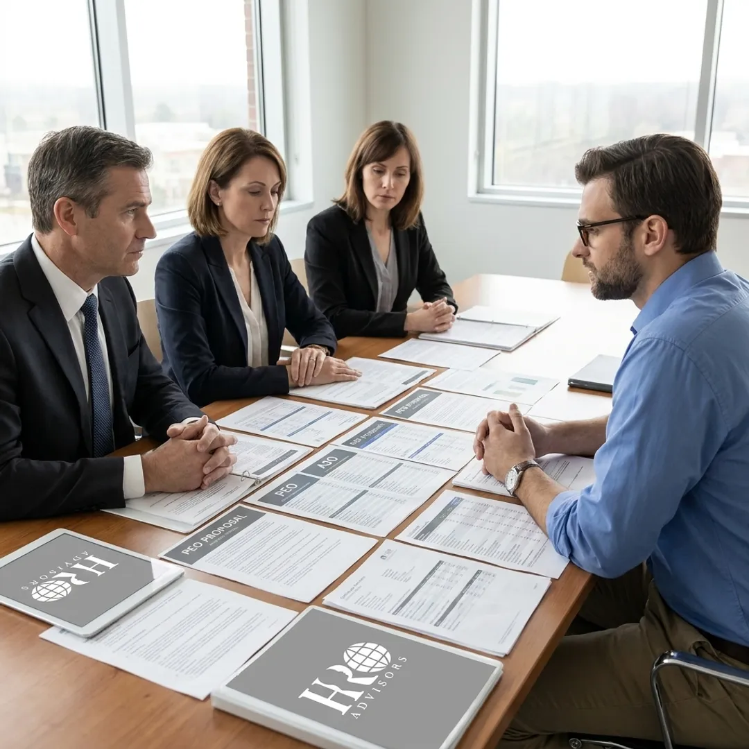 Consultant reviewing workforce optimization options