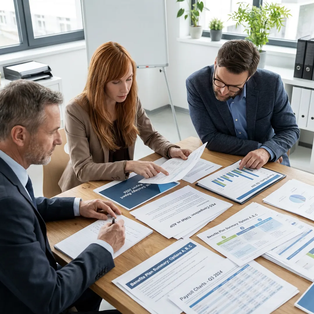 HR strategy consultants comparing provider options