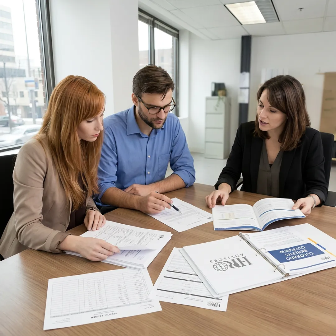 Colorado business team reviewing PEO services