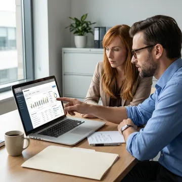 Small business owner discussing HR services