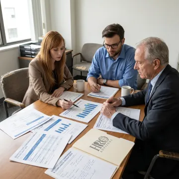 HR advisor reviewing benefits report