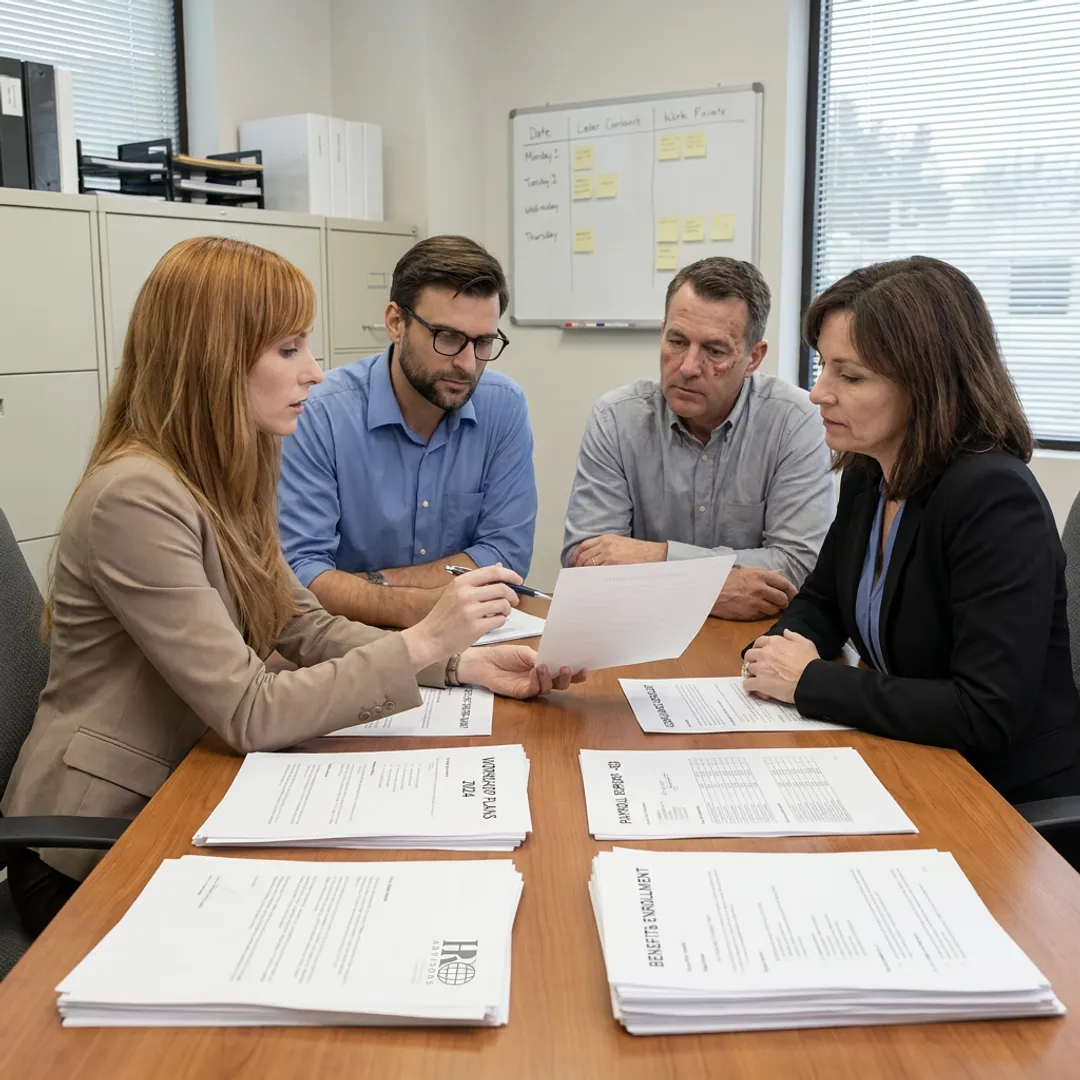 HR advisor leading a business training planning session