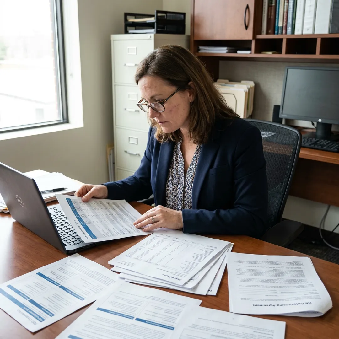 Advisor comparing HR outsourcing providers