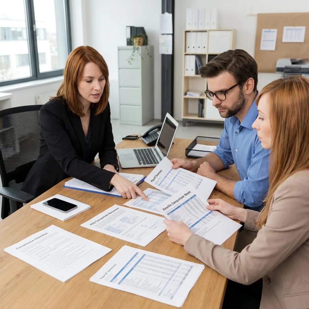 HR outsourcing advisor meeting with business leaders