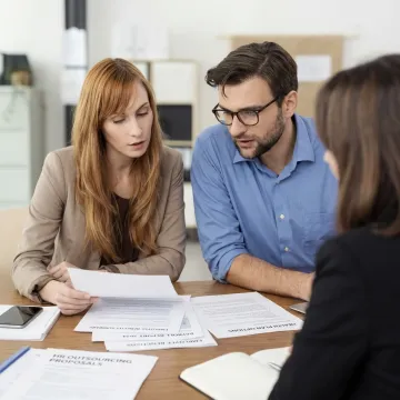 Workplace benefits consultation with business team