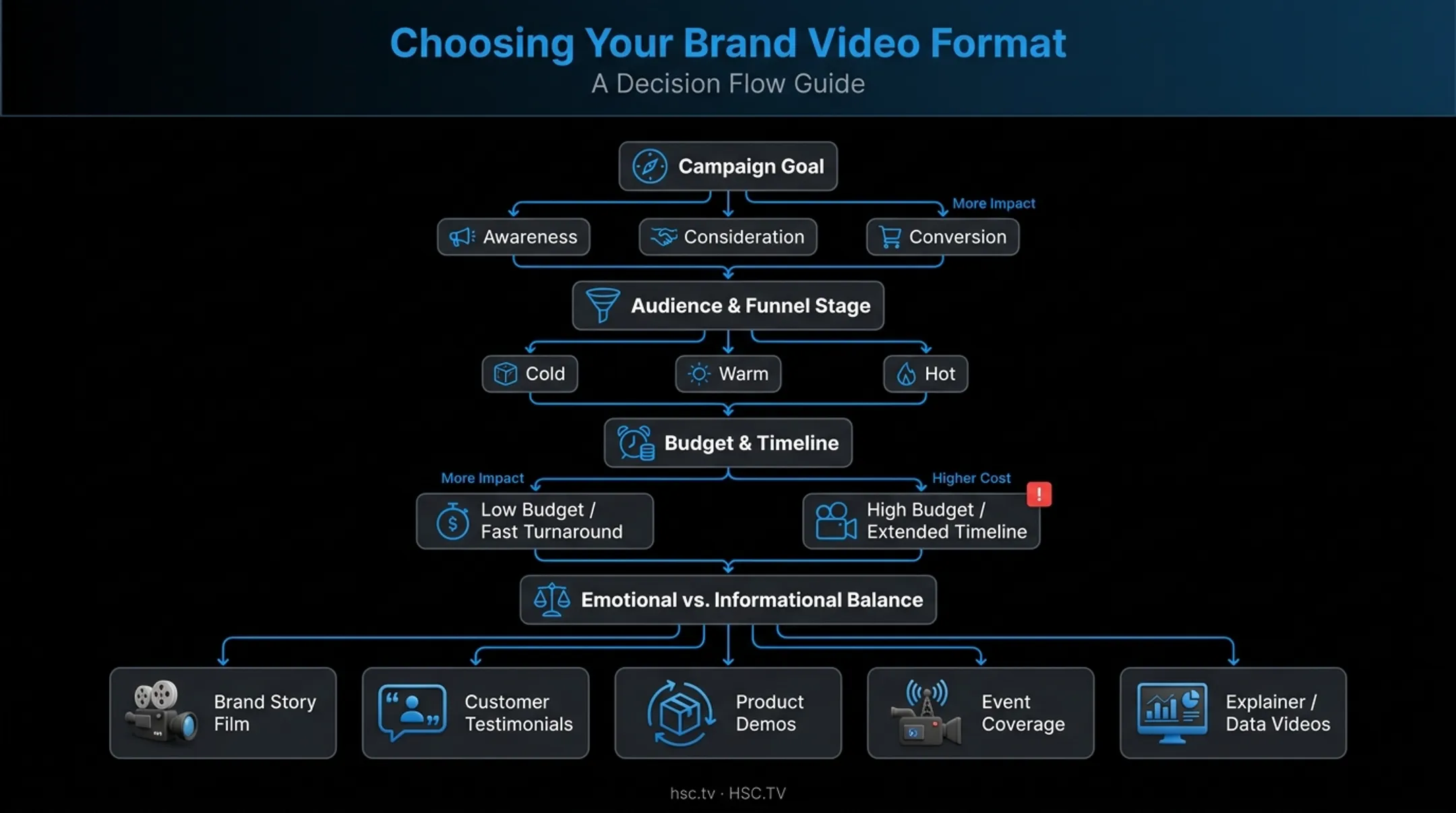 Brand video selection framework based on goal audience and budget