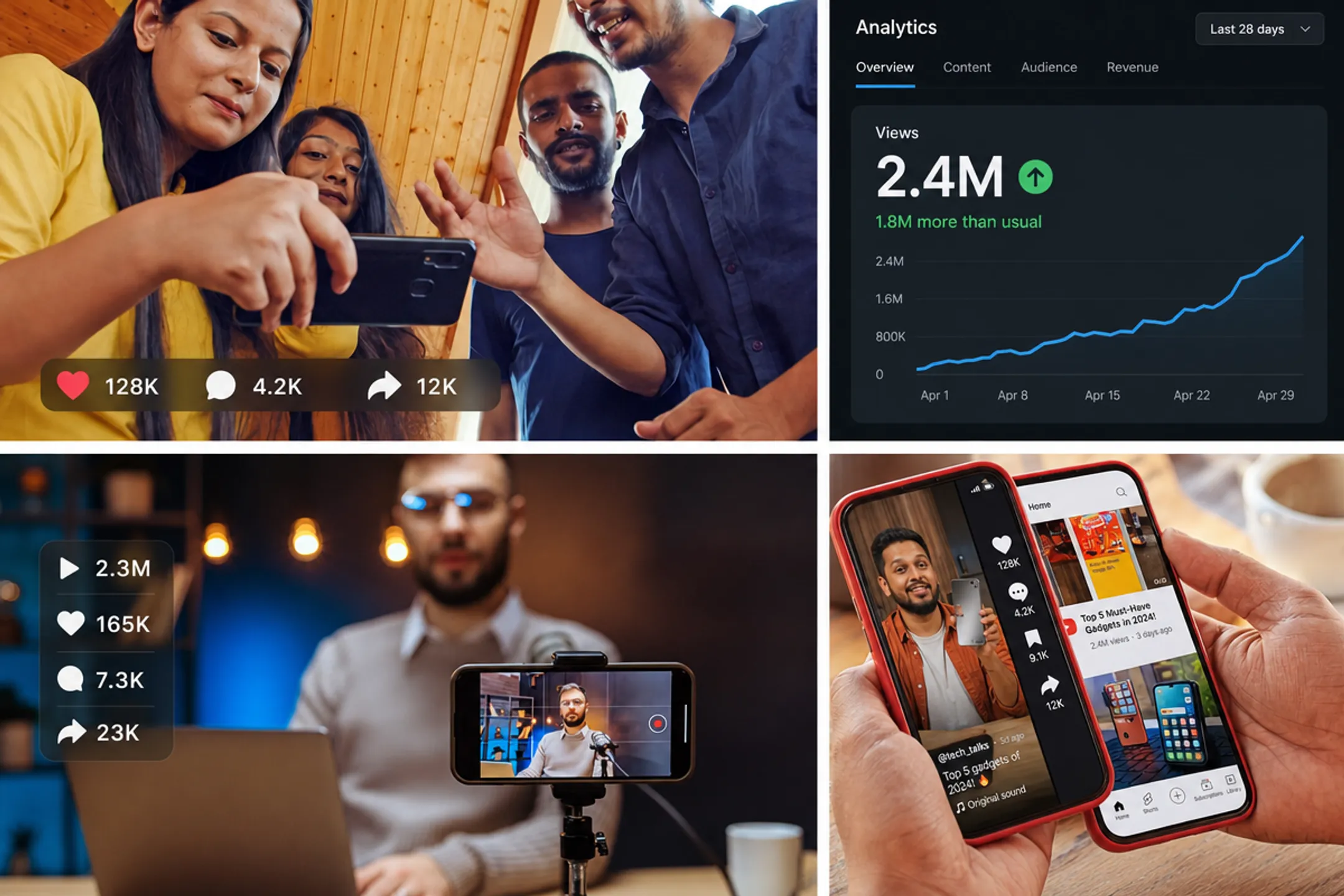 Viral branded video examples shown on social media and streaming platforms