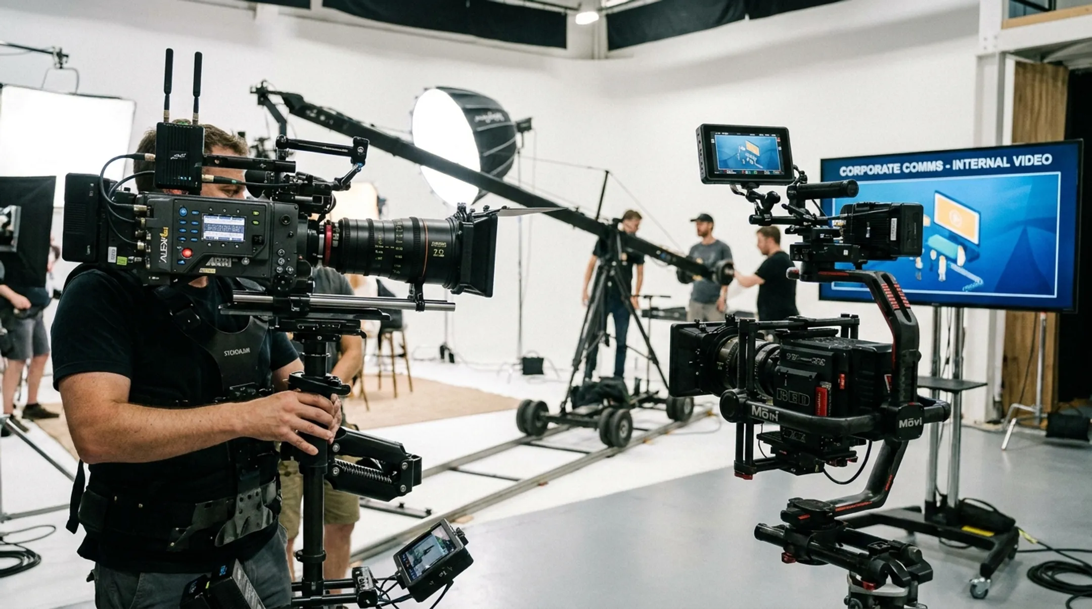 Professional cinema camera equipment used for corporate video production