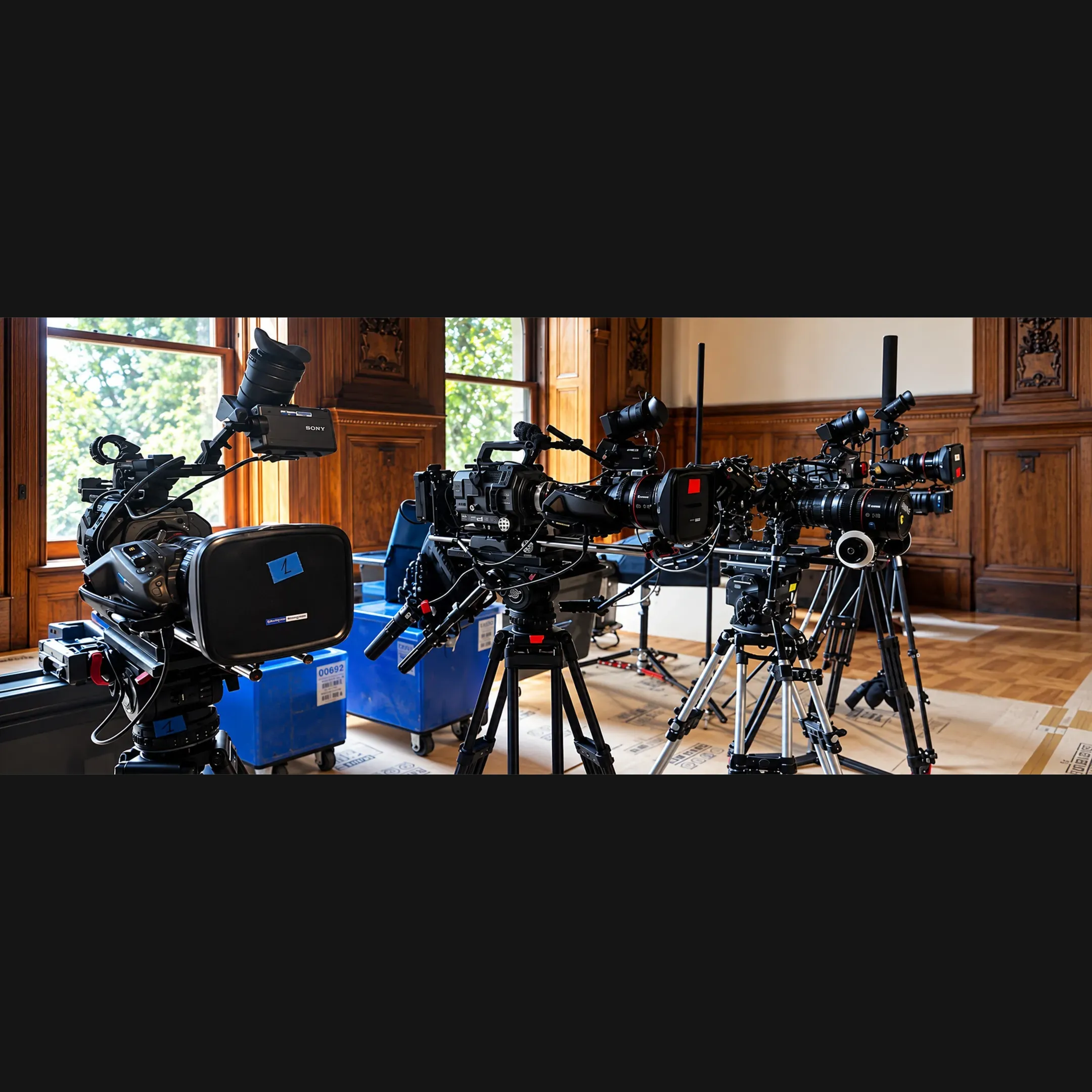 Cinematographer preparing camera and lens package