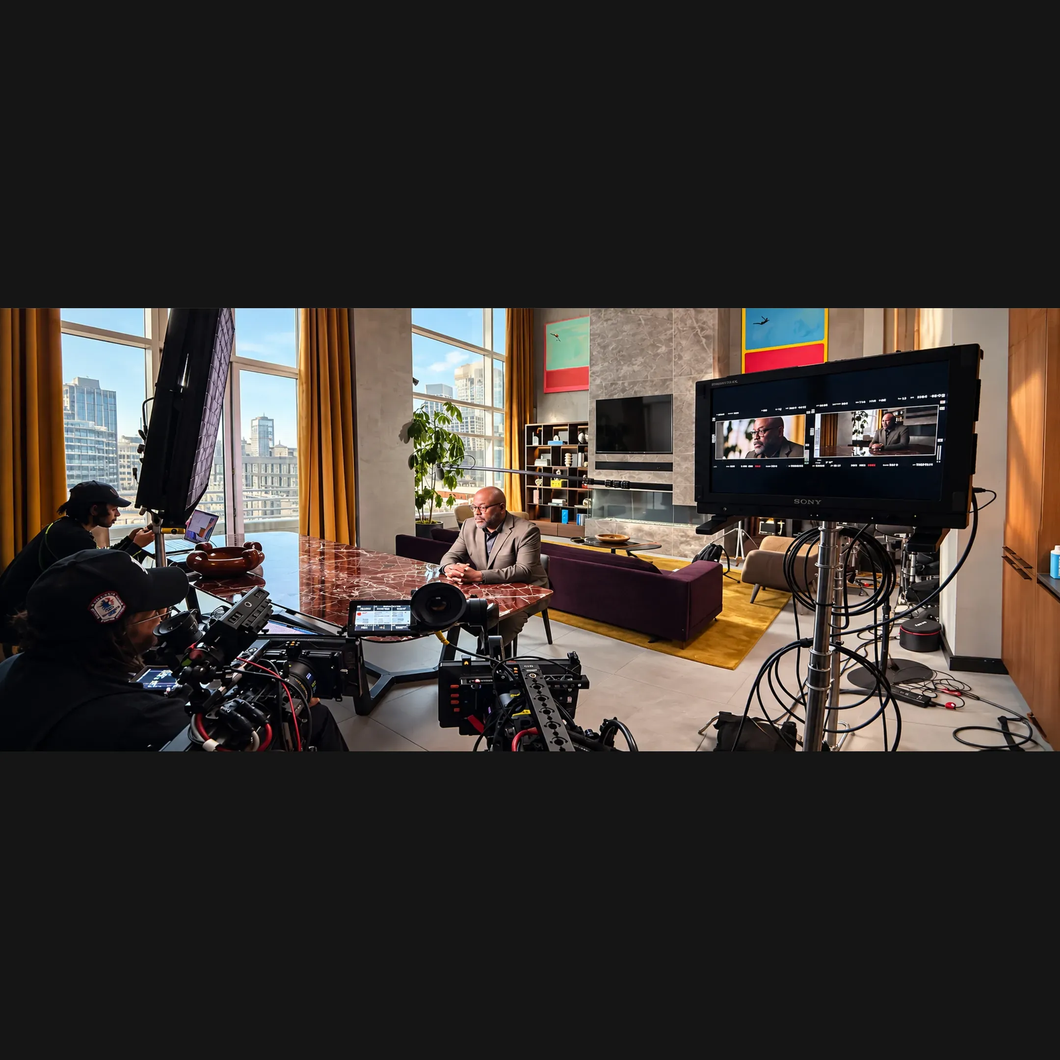 Editor reviewing promotional video footage