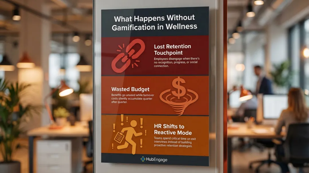 Three retention risks of non-gamified static wellness programs downstream effects breakdown