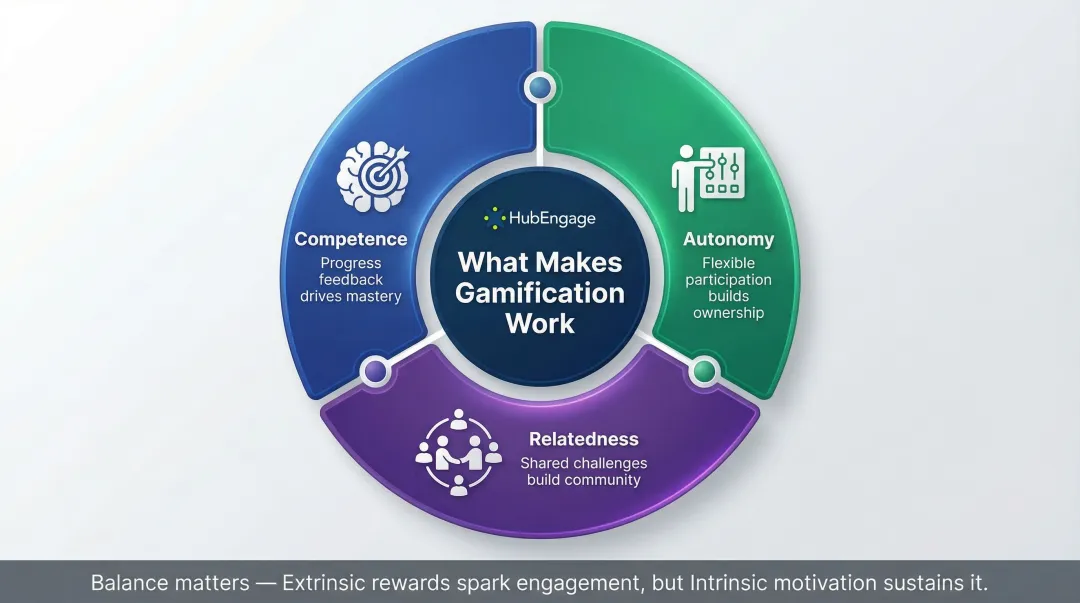 Self-Determination Theory three core needs driving employee gamification engagement