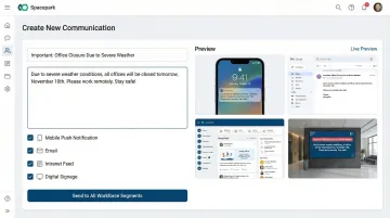 Multi-channel employee communication platform dashboard reaching frontline remote and on-site workers
