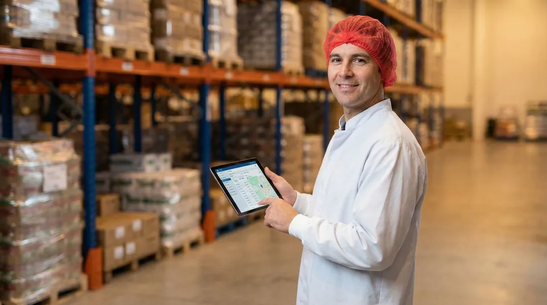 Frontline deskless workers in warehouse or retail environment using mobile devices