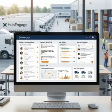 Modern intranet software dashboard for transportation and logistics workforce