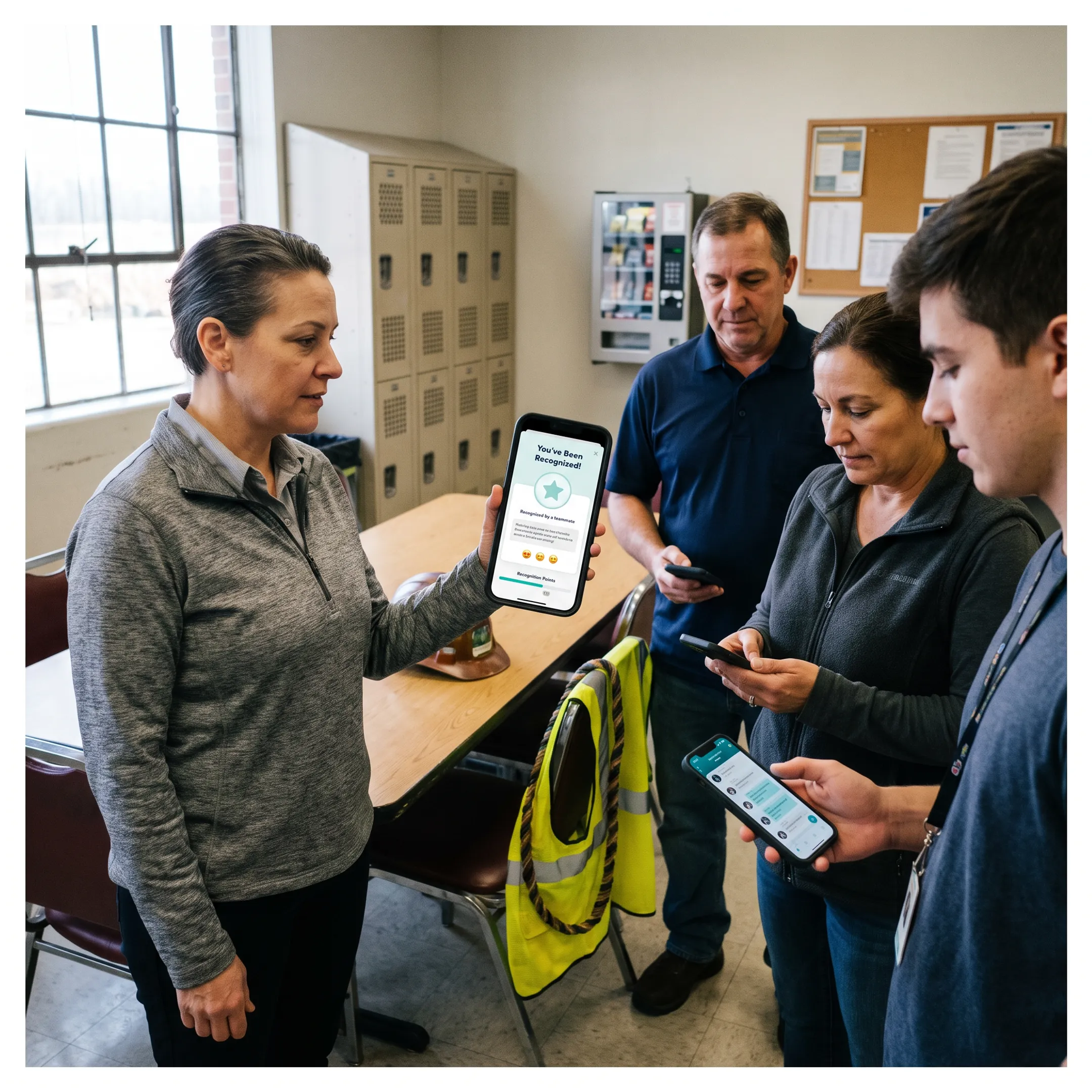 Manager recognizing an employee through a workplace rewards platform