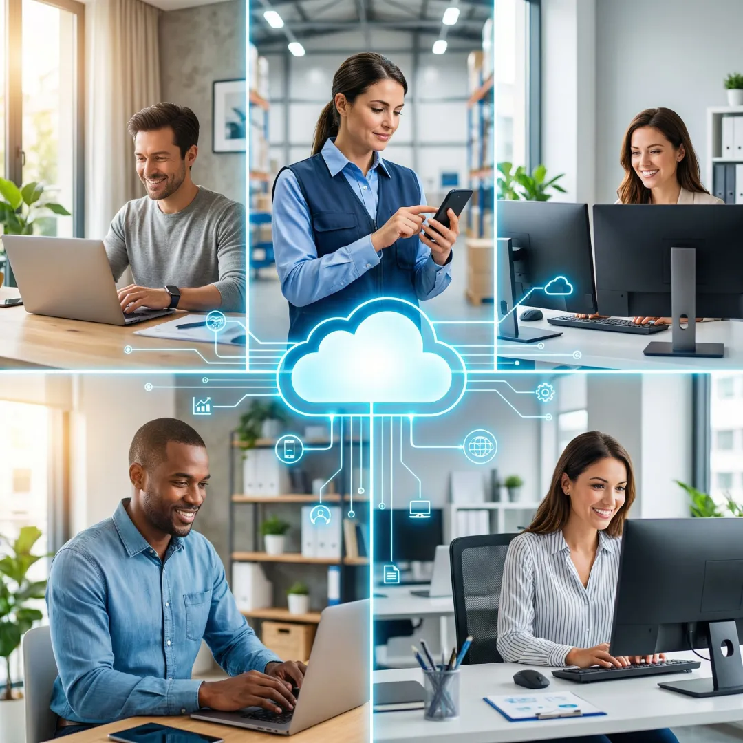 HR professional managing and sharing internal documents through a secure intranet file sharing dashboard