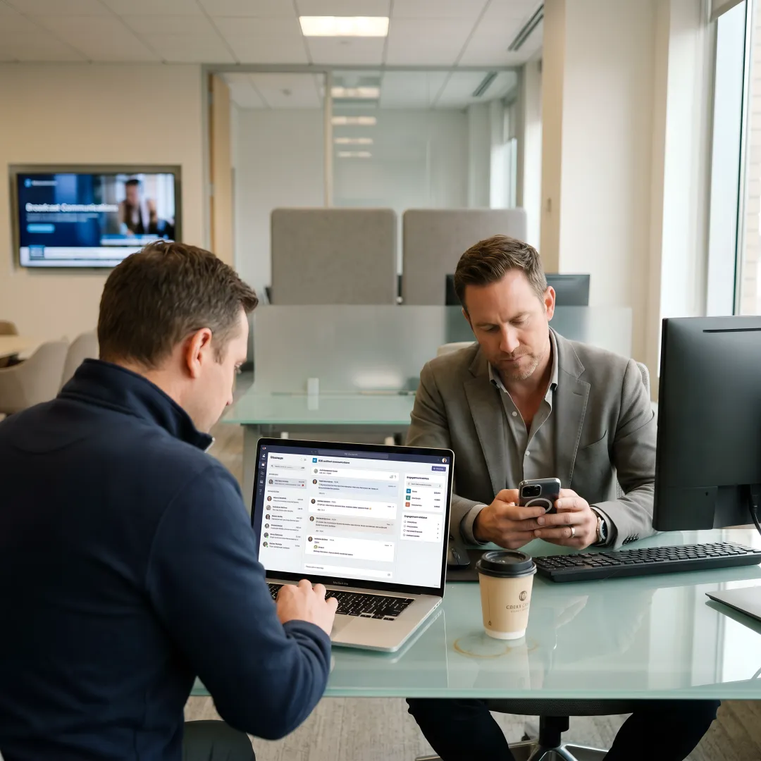 Enterprise unified communications platform dashboard used by financial services employees