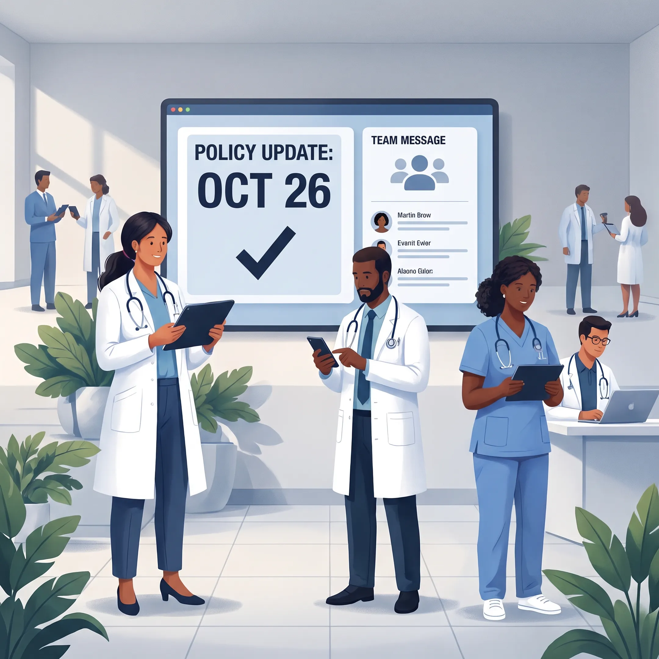 Clinical staff using a healthcare communication platform