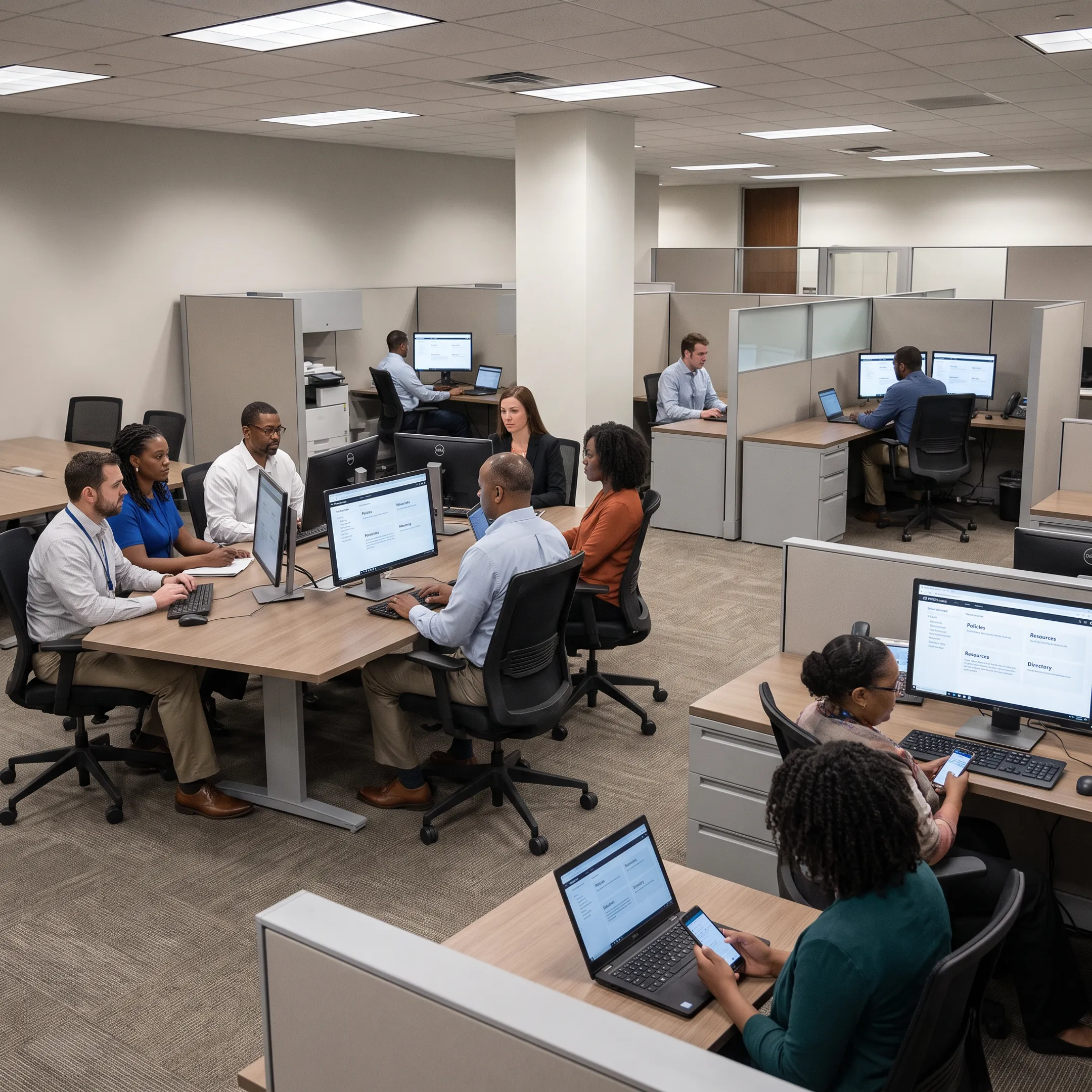 Public employees accessing a personalized government intranet