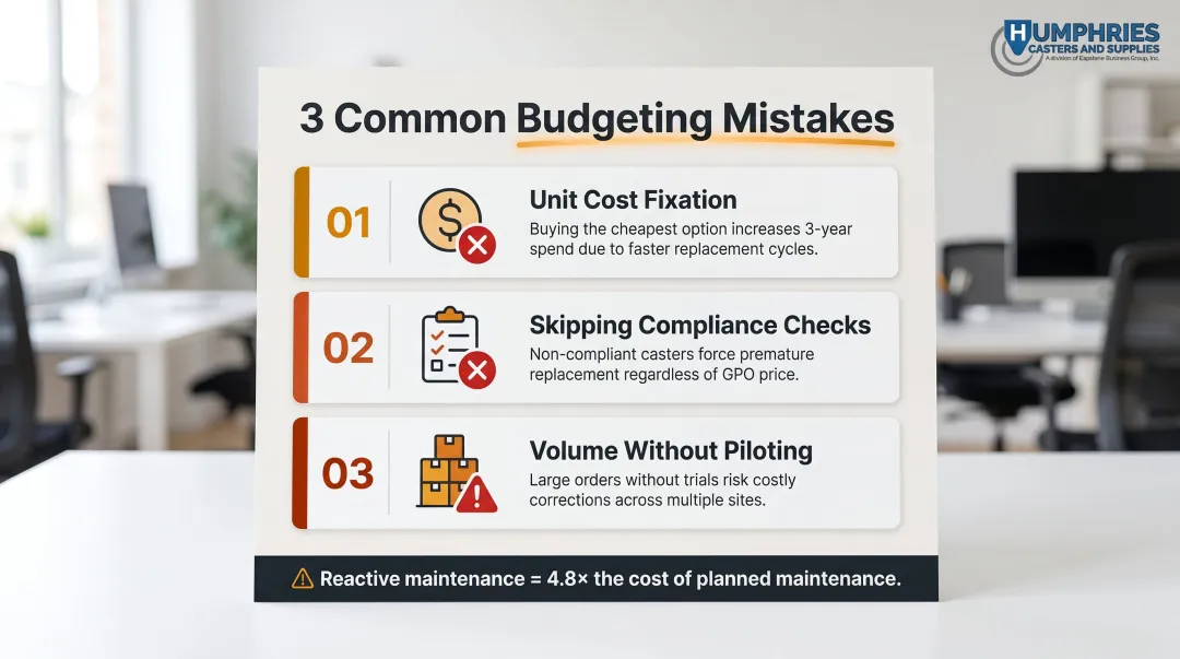 Three common GPO medical caster budgeting mistakes healthcare procurement teams make