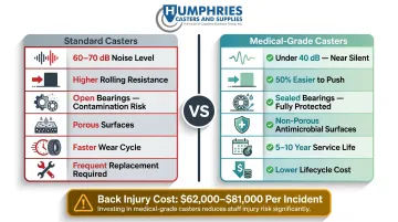 Standard versus medical-grade caster performance noise infection control and cost comparison
