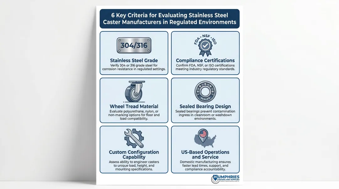 Six selection criteria for food and medical grade stainless steel caster suppliers