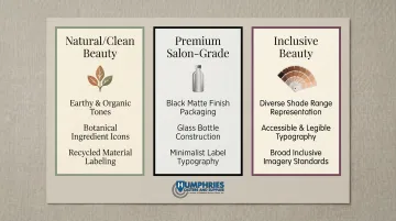 Three hair care brand identity packaging styles comparison natural premium and inclusive