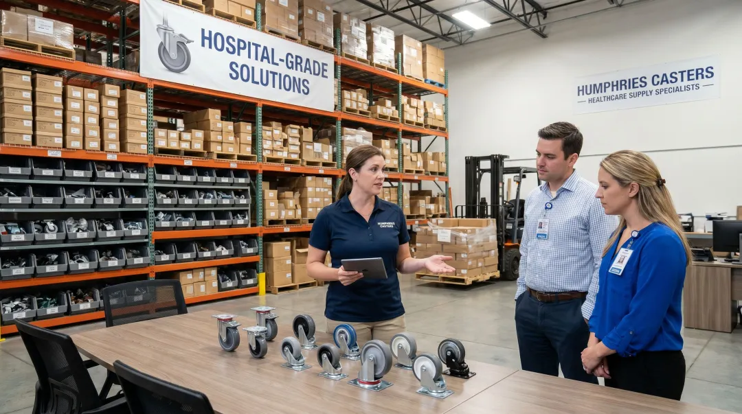 Humphries Casters specialist team assisting hospital procurement with caster specifications